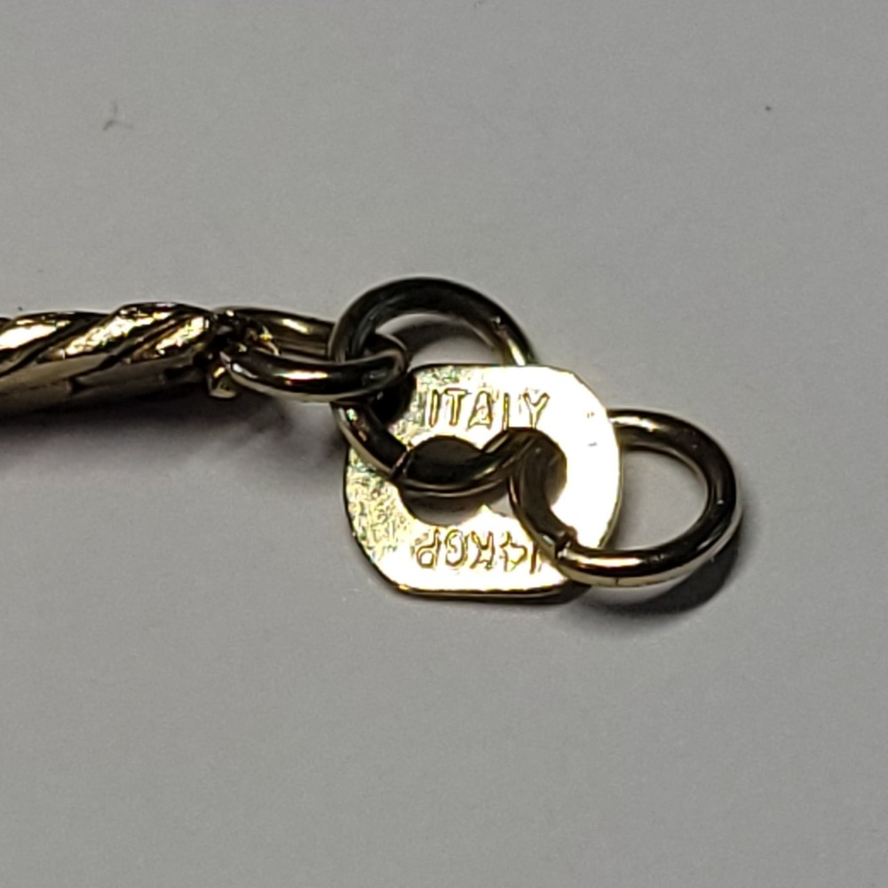 Italy 14K Gold Plated Flat Curb Chain Necklace 20" 3.5mm 14KGP